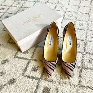 NWT Jimmy Choo Agnes Light Pink Suede & Black Lace Covered Heels